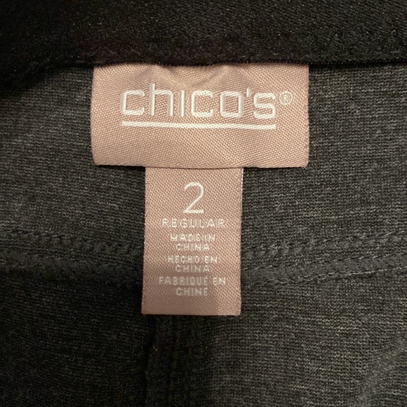 Chicos Ponte knit charcoal gray pants size 2 or large/12 - Picture 5 of 10